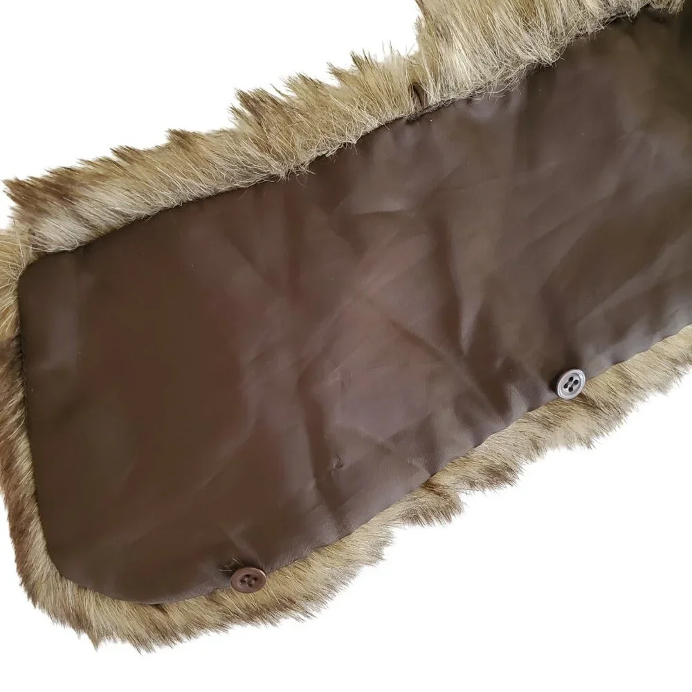 Faux Fur Collar with 5 buttons and 5 button loops 23.5 x 4